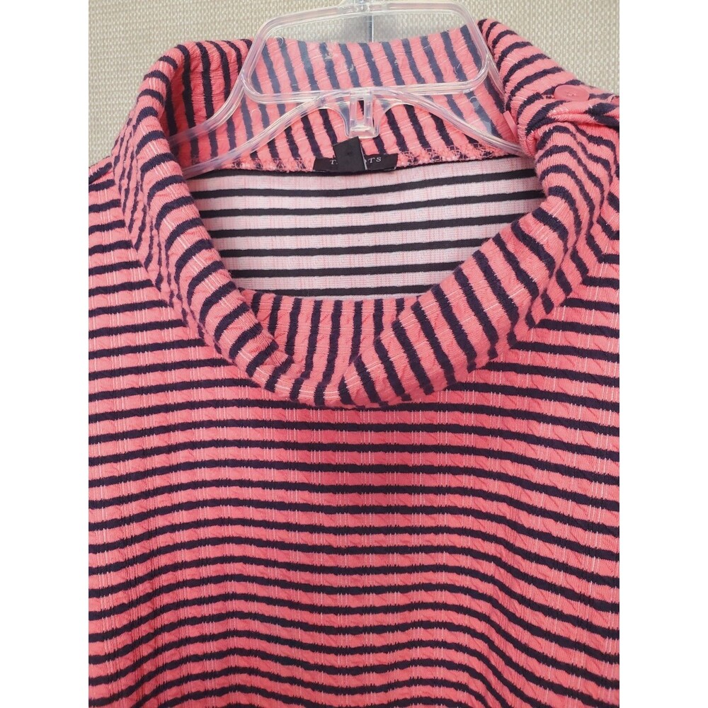 Talbots Petite Cotton Blend Textured Striped Cowl Neck Knit Top Size XLP - Picture 3 of 7